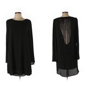Express low back fringe dress